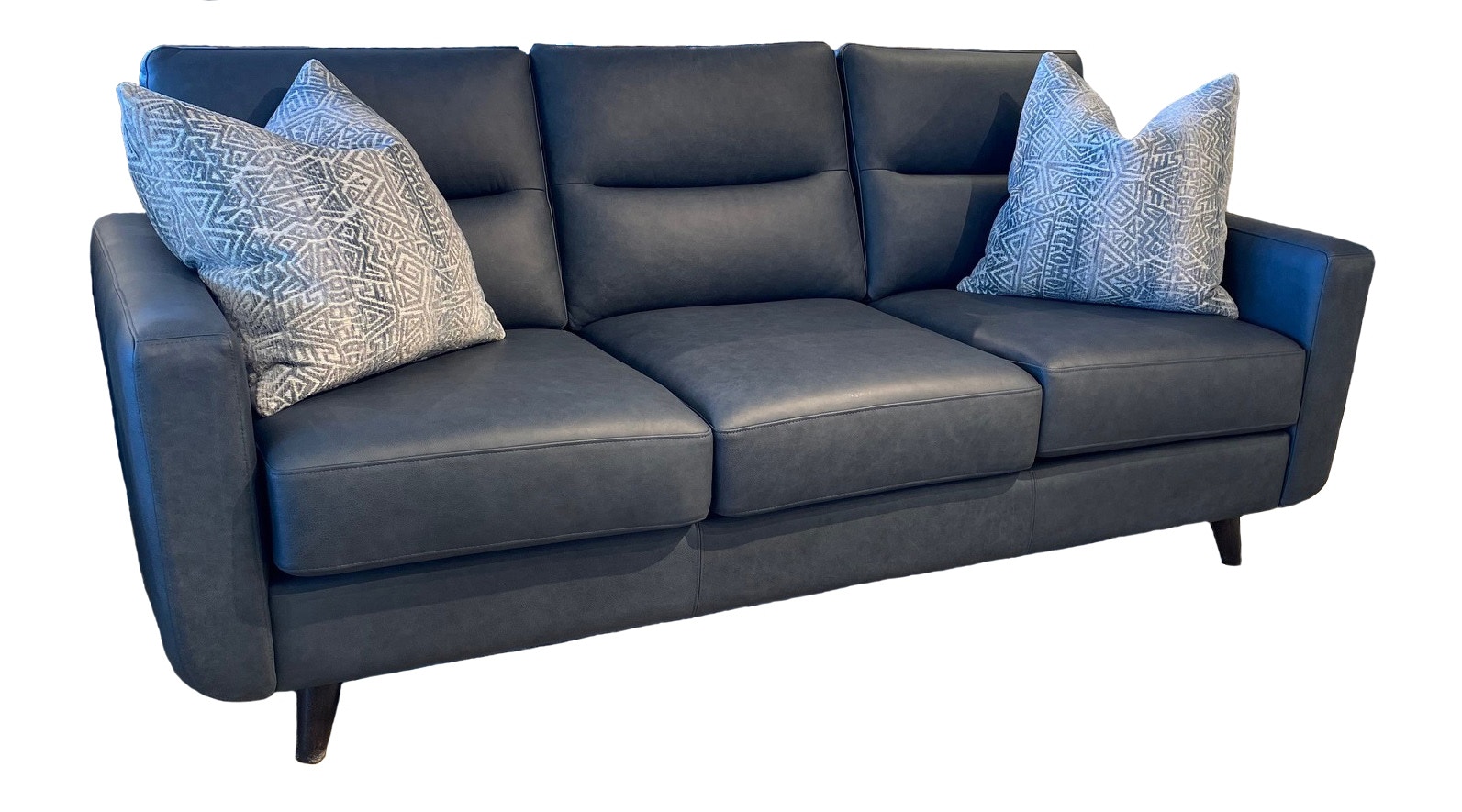 Rooms to go on sale blue leather sofa